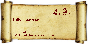 Léb Herman névjegykártya